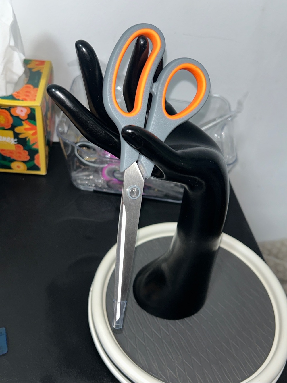 Gray and Orange Comfort-Grip Scissors for Home Office & Crafts